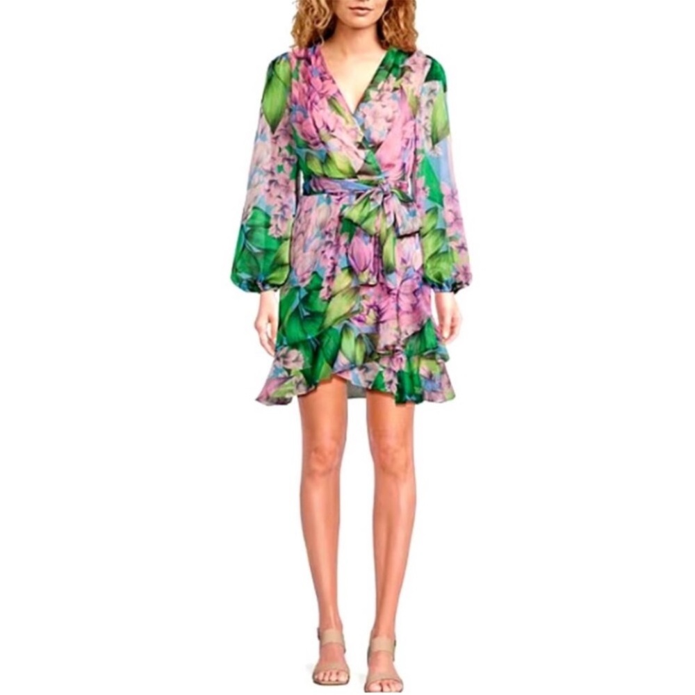 Alex Marie Wisteria Laurel
Long Sleeve Surplice V-Neck
A-Line Dress Size 12